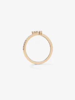 Anillo tu y yo de oro rosa de 18K con diamantes