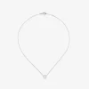 Colgante cadena c&iacute;rculo de oro blanco de 18K y diamantes