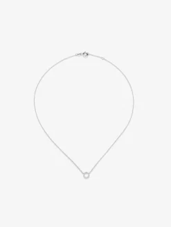 Colgante cadena c&iacute;rculo de oro blanco de 18K y diamantes