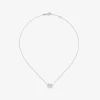 Colgante cadena c&iacute;rculos de oro blanco de 18K y diamantes