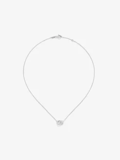 Colgante cadena c&iacute;rculos de oro blanco de 18K y diamantes
