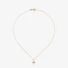 Colgante cadena con estrella de oro rosa de 18K con diamante