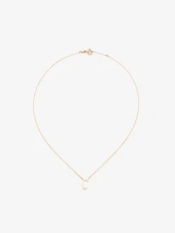 Colgante cadena con inicial c de oro rosa de 18K