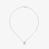 Colgante cadena con inicial de oro blanco de 18K y diamantes