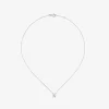 Colgante cadena con inicial peque&ntilde;a de oro blanco de 18K y diamantes