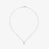 Colgante cadena con inicial de oro blanco de 18K y diamantes
