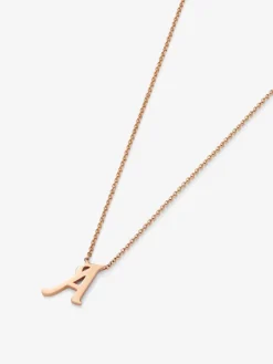 Colgante cadena con inicial a de oro rosa de 18K