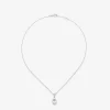 Colgante cadena de oro blanco de 18K con topacio