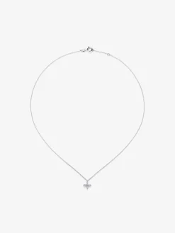 Colgante cadena de oro blanco de 18K con diamante
