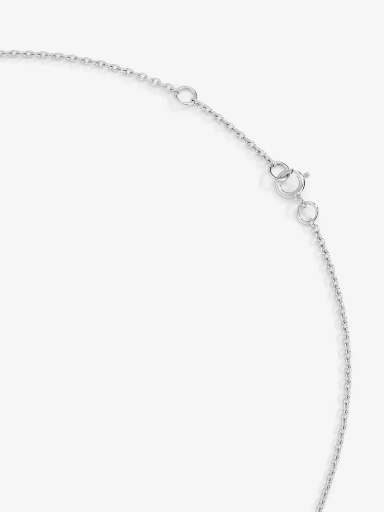 Colgante cadena de oro blanco de 18K con aguamarina y diamante