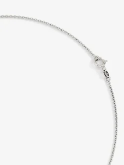 Colgante cadena de oro blanco de 18K con topacio