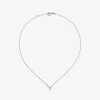 Colgante cadena de oro rosa de 18K con diamante solitario