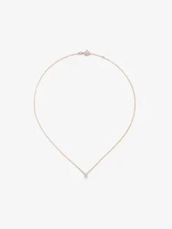 Colgante cadena de oro rosa de 18K con diamante solitario