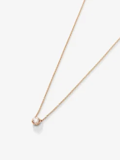 Colgante cadena de oro rosa de 18K con diamante solitario