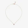 Colgante cadena flor de oro rosa de 18K con rub&iacute; y diamantes