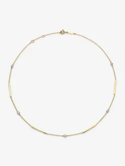 Colgante con barras de oro amarillo de 18K y diamantes en talla brillante con un total de 0,17 cts