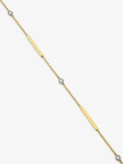 Colgante con barras de oro amarillo de 18K y diamantes en talla brillante con un total de 0,17 cts