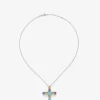 Colgante con cruz de plata 925 con gemas multicolor