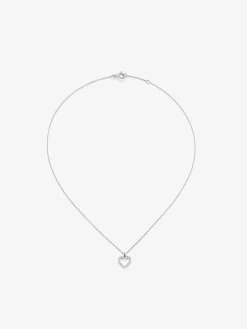 Colgante corazón de oro blanco de 18kt con diamantes de 0,22cts