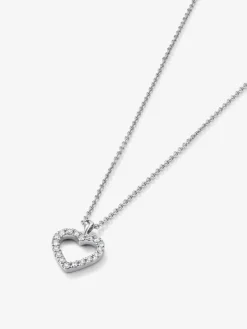 Colgante corazón de oro blanco de 18kt con diamantes de 0,22cts