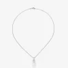 Colgante de cadena de oro blanco de 18k con aro en diamante y perla australiana de 9,5 mm