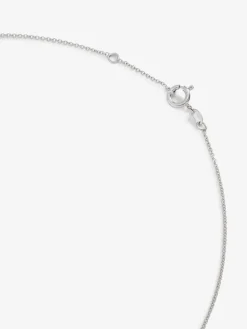 Colgante de cadena de oro blanco de 18k con aro en diamante y perla australiana de 8,5 mm