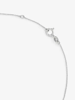 Colgante de cadena de oro blanco de 18k con aro en diamante y perla australiana de 9,5 mm