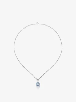 Colgante de cadena de plata 925 con perla de tahiti de 8,5 mm