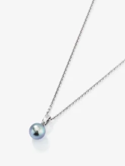 Colgante de cadena de plata 925 con perla de tahiti de 8,5 mm