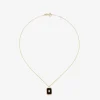 Colgante de oro amarillo de 18K con ónix negro de 1,45 cts y diamante blanco en talla esmeralda de 0,1 cts