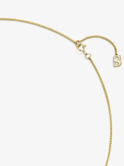 Colgante de oro amarillo de 18K con 26 diamantes en talla brillante con un total de 0,16 cts y forma de nudo