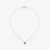 Colgante de oro blanco de 18K con topacio azul london de 0,57 cts y diamantes 0,13 cts