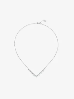 Colgante de oro blanco de 18K con 8 zafiros azules en talla brillante con un total de 1,35 cts y 21 diamantes en talla brillante con un total de 1,25 cts