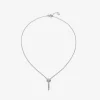 Colgante de oro blanco de 18K con diamantes en talla brillante y baguette de 0,5 cts