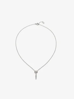 Colgante de oro blanco de 18K con diamantes en talla brillante y baguette de 0,5 cts