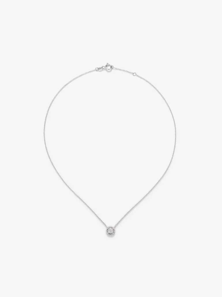 Colgante de oro blanco de 18kt con diamantes