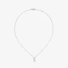 Colgante de oro blanco de 18K con letra S y 16 diamantes en talla brillante con un total de 0,07 cts