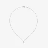 Colgante de oro blanco de 18K con letra L en pavé de 5 diamantes en talla brillante con un total de 0,02 cts