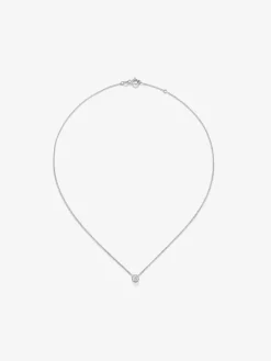 Colgante de oro blanco de 18K con diamantes en talla brillante de 0,05 cts