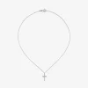 Colgante de oro blanco de 18K con cruz de 12 diamantes en talla brillante con un total de 0,24 cts