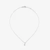 Colgante de oro blanco de 18K con letra J y 7 diamantes en talla brillante con un total de 0,05 cts