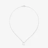 Colgante de oro blanco de 18K con letra C en pavé de 7 diamantes en talla brillante con un total de 0,05 cts