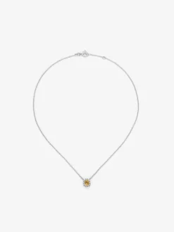 Colgante de oro blanco de 18K con cuarzo citrino 0,57 cts y diamantes 0,14 cts