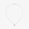 Colgante de oro blanco de 18K con una amatista verde en talla brillante de 0,44 cts y 12 diamantes en talla brillante con un total de 0,13 cts