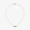 Colgante de oro blanco y oro rosa de 18kt con diamantes y zafiros