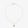 Colgante de oro blanco y rosa de 18K con 3 zafiros rosas en talla brillante con un total de 0,15 cts