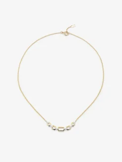Colgante de oro blanco y amarillo de 18K con diamantes blancos en talla brillante de 0,11 cts