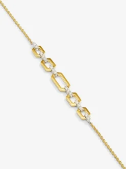 Colgante de oro blanco y amarillo de 18K con diamantes blancos en talla brillante de 0,11 cts