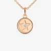 Colgante de oro rosa de 18K con forma de estrella y diamante de 0,01 cts