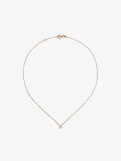 Colgante de oro rosa de 18K con diamantes en talla brillante de 0,1 cts
